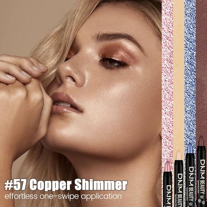 IATMOMOD Copper Shimmer Cream Eye Shadow Stick Makeup for Women, Copper Shimmer Eyeliner Pencil Eyeshadow Brightener Stick for Eyes, Waterproof Eyeshadow Applicator Blendable, sombras para ojos 57#