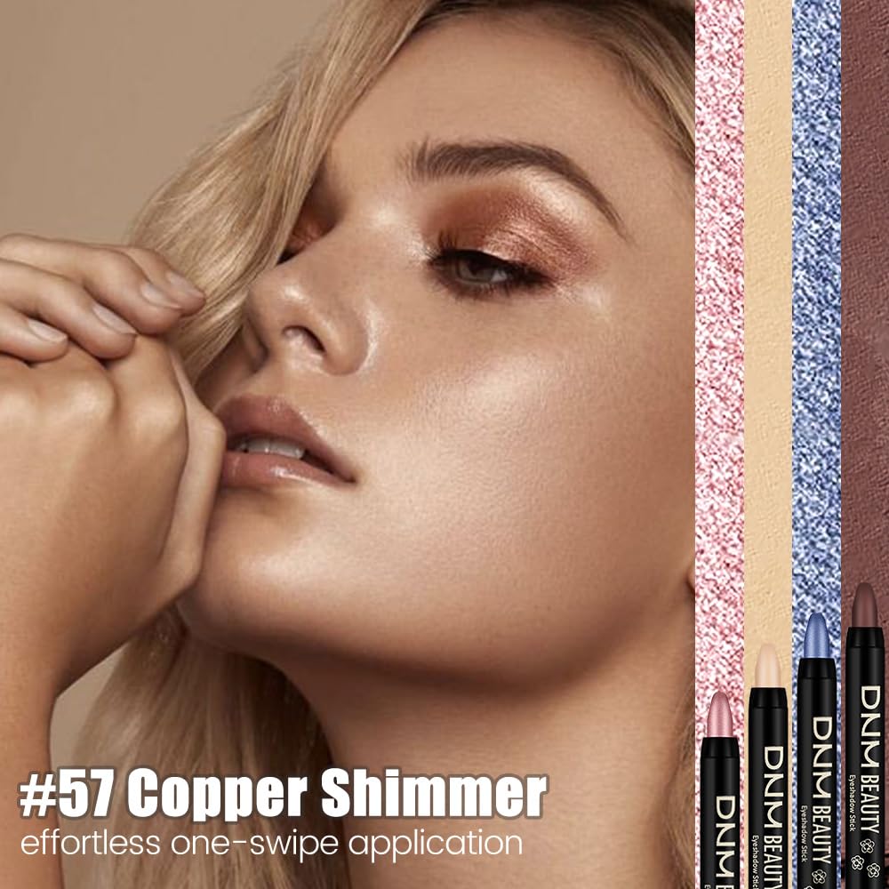 IATMOMOD Copper Shimmer Cream Eye Shadow Stick Makeup for Women, Copper Shimmer Eyeliner Pencil Eyeshadow Brightener Stick for Eyes, Waterproof Eyeshadow Applicator Blendable, sombras para ojos 57#