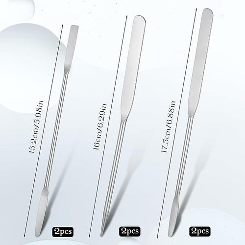6 Pcs Stainless Steel Makeup Spatula Reusable Cosmetic Cream Spatulas Multi-functional Beauty Spatula Cosmetic Mixing Tool for Skincare Even Application Foundation