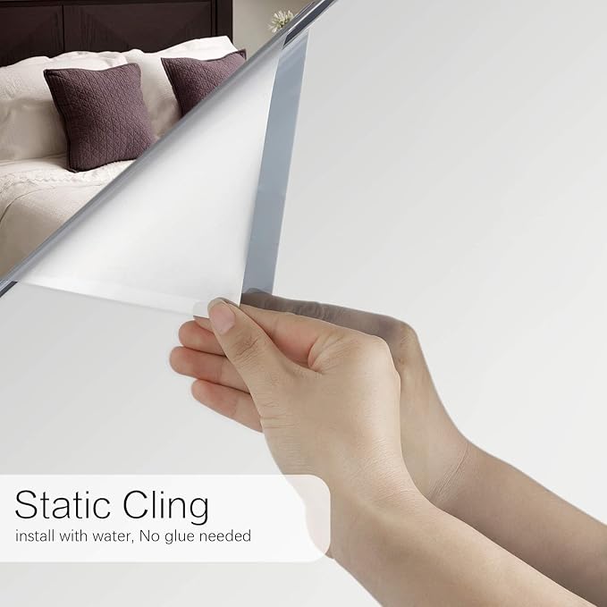 Volcanics One Way Window Privacy Film Daytime Privacy 17.5" x 78.7", Silver