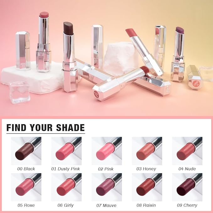 evpct Nude Honey Lipstick Tinted Lip Balm, Moisturizing Tinted Lip Oil Stick Lipstick for Older Women, Sheer Lightweight Hydrating Nourishing Shine Tinted Lip Balm Color Gloss Tint Stain,03 Honey