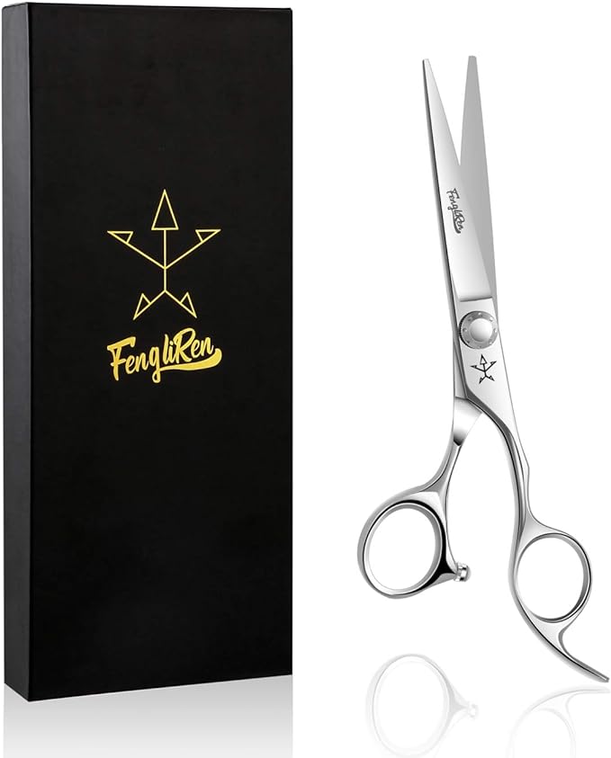 Fengliren High-end Professional Extremely Very Sharp Barber Hair Cutting Scissors Hairdresser Shears For Hair 6 Inches Haircut Scissor Made Of Stainless Steel Alloy For Hairdressing Salon and Home Use