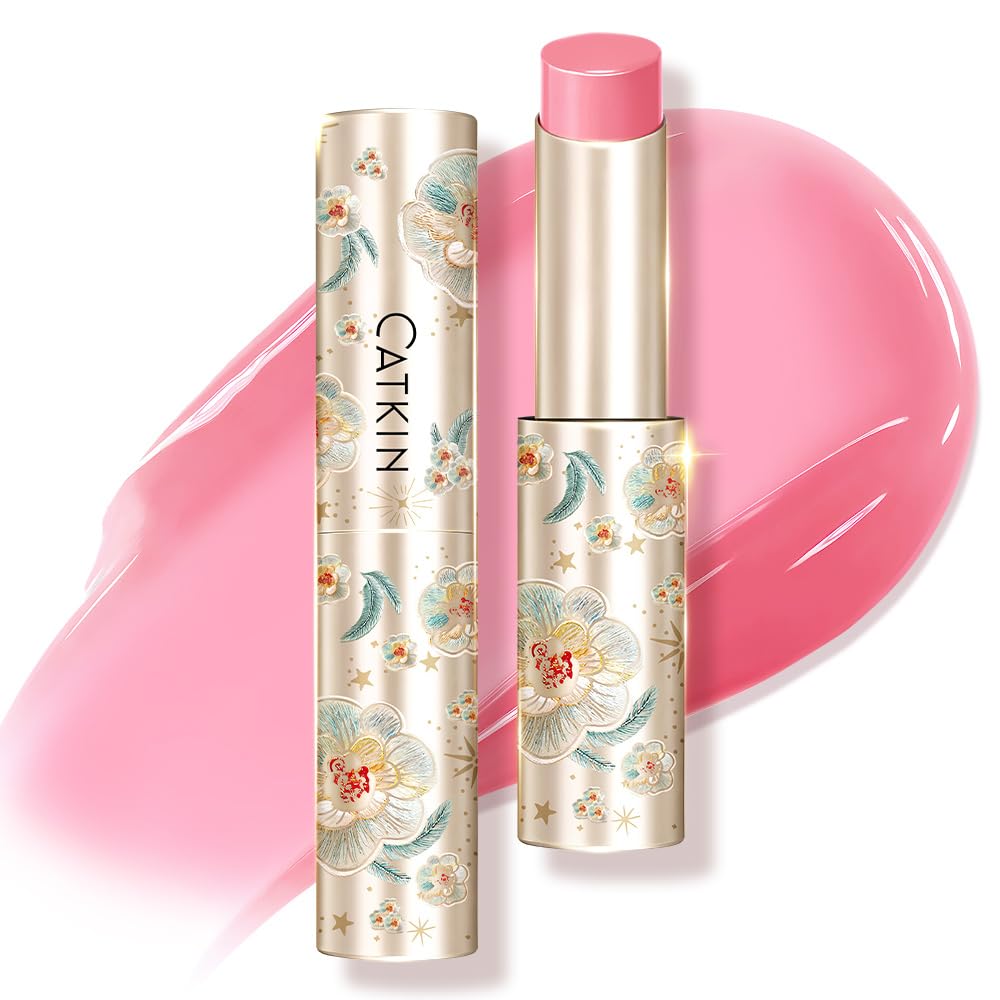 CATKIN Glossy Lip Balm Ultra Hydating Glow Lip Tinted Jelly Plumping Melting Balm Shea Butter Repair Soothing For Dry Lips 0.12 oz C08 MAPLE