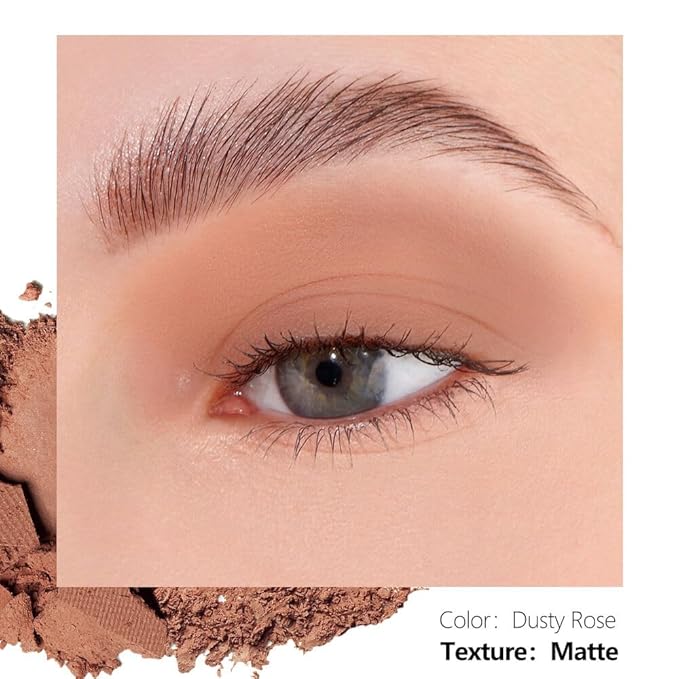 Fillwie Soft Taupe Brown Matte Eyeshadow Single, Refill Pan- Dusty Rose