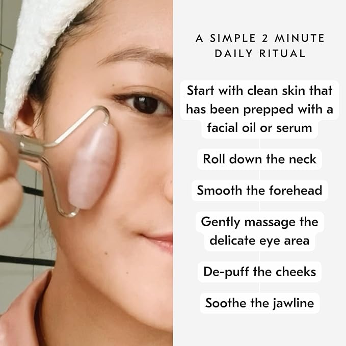 Mount Lai Warming Black Obsidian Facial Roller Massager | Facial Massage Roller to Detoxify and Purify