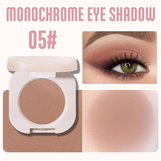 FeiCuiYun Pressed Single Matte Eyeshadow Palette Makeup, Brown eyeshadow For Women, Pigmented Waterproof Sombras Para Ojos, Single Pressed Powder Vegan, Talc, Paraben & Cruelty Free(05)