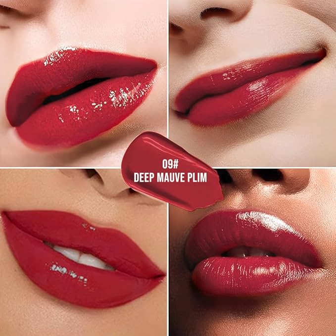 Hxssll Nourishing High-Shine Lip Gloss,Hydrating & Moisturizing Lip Tint, Non-Sticky, Long-Lasting Glossy Lip Stain,Softens & Plumps Lips for Smooth,Gentle Formula for Dry Lips 09#Deep Red Brown