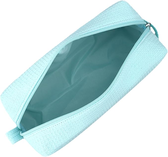 DYSHAYEN Small Waffle Makeup Bag for Travel, Mint