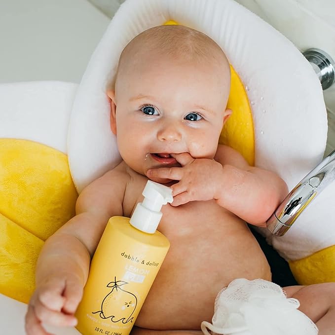 Dabble & Dollop Lemon + Vanilla Kids 3-in-1 Body Wash, Shampoo & Bubble Bath Bundle – Gel + Foam Whip Set, Tear-Free, Gentle, Natural-Origin, Hypoallergenic and Safe for Sensitive Skin (Pack of 2)