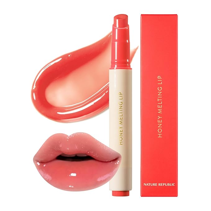 Nature Republic HONEY MELTING LIP (10 PEACH) | SOFT LIP STICK, Hydrating Gloss, Moisturizing balms, Sheer tint, Shine & Glowy Finish, korean make up