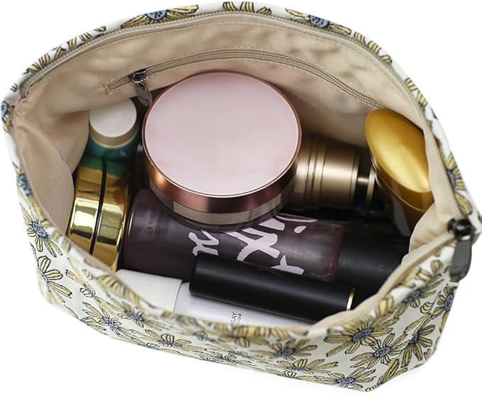 BBORGDC Floral Jacquard Makeup Bag - Large Capacity Cosmetic Pouch for Travel, Toiletry Organizer with Zipper, Perfect for Daily Use and Gifts, Purses for Women Clearance
