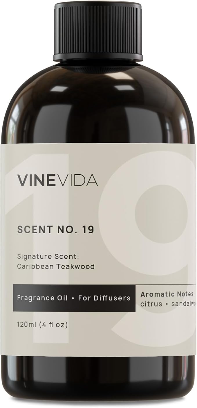 VINEVIDA [4 Fl Oz] Caribbean Teakwood Diffuser Oil - Hotel Diffuser Collection Oil, Hotel Scent Diffuser - Fragrance Oil for Cold Air Diffuser - Hotel Oil Scents - Hotel Scent Home
