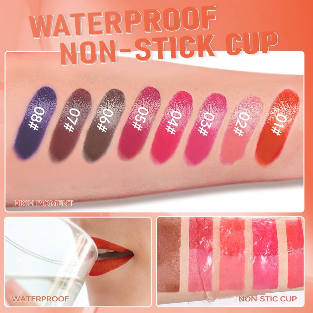 Vibrant Red Coral Peel Off Lip Gloss Tattoo and Lip Oil, Lip Stain Peel Off Masque - Peel Off Lip Tint,Long Lasting Waterproof Transfer-proof Lip Mask Lip Gloss Peel Off Lip Liner,Stay Lip Makeup 04#