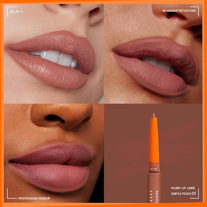 KXmzeG Matte Lip Liner Pencil for Shaping Lips, Retractable Creamy Brown Crayon LipLiner Pencil, Long Lasting Waterproof Lipstick Lip Liner Makeup, Vegan Beauty 05#