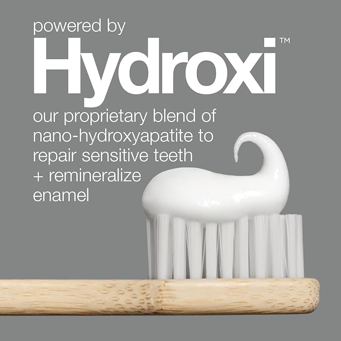 Davids Hydroxi Fluoride Free Nano Hydroxyapatite Toothpaste for Remineralizing, Sensitive Support, Whitening, Antiplaque, SLS Free, Natural Peppermint, 5.25oz, Made in USA (3 Pack)