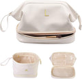 Vogewood Birthday Gift for Teens, Initial Large Makeup Bag, Gift for Women