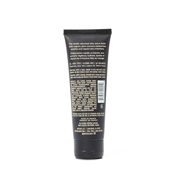Mistral After Shave Balm, Salted Gin - 2.7 Fl Oz | Hydrating Aftershave for Men with Aloe & Jojoba Oil | Non-Greasy Post Shave Moisturizer, Soothes Razor Burn, Made in France, Paraben-Free
