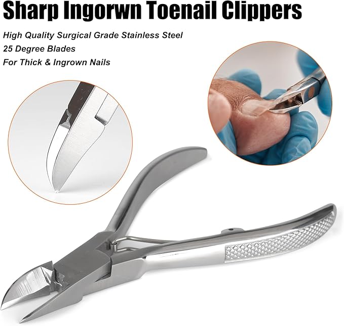 YEPRIME Toenail Clippers for Thick and Ingrown Nails, Curved Blade