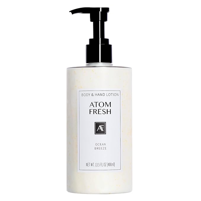 Atom Fresh Firming Body Lotion with 2% Niacinamide & Peptides, Fast-Absorbing Daily Moisturizer for Dry Skin, Ceramide Barrier Repair, Ocean Breeze, 13.5 fl oz