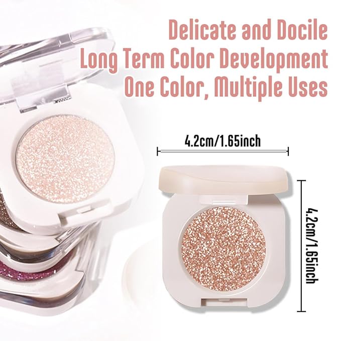 CAKAILA Single Nude Rose Gold Shimmer Eyeshadow,Monochrome Eye Shadow,Apply Make Up Easily,Glitter Single Eyeshadows 24 Hour Eye Makeup Longwear Waterproof