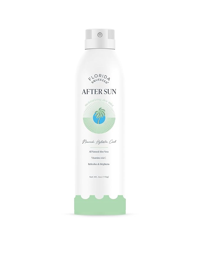 Florida Squeezed Aloe After Sun Spray, Cooling Aloe Vera Mist for Sun-Exposed Skin, Vitamin Enriched Hydrating & Soothing Moisturizer, Lightweight Non-Greasy Formula