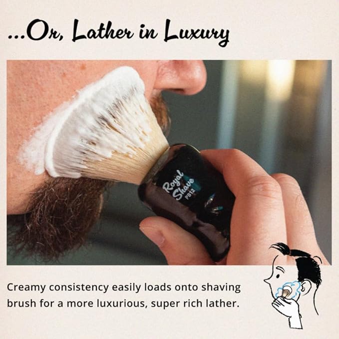 Royal Shave Sweet Tobacco Shaving Cream for Men, Luxury Ultra Rich Lather