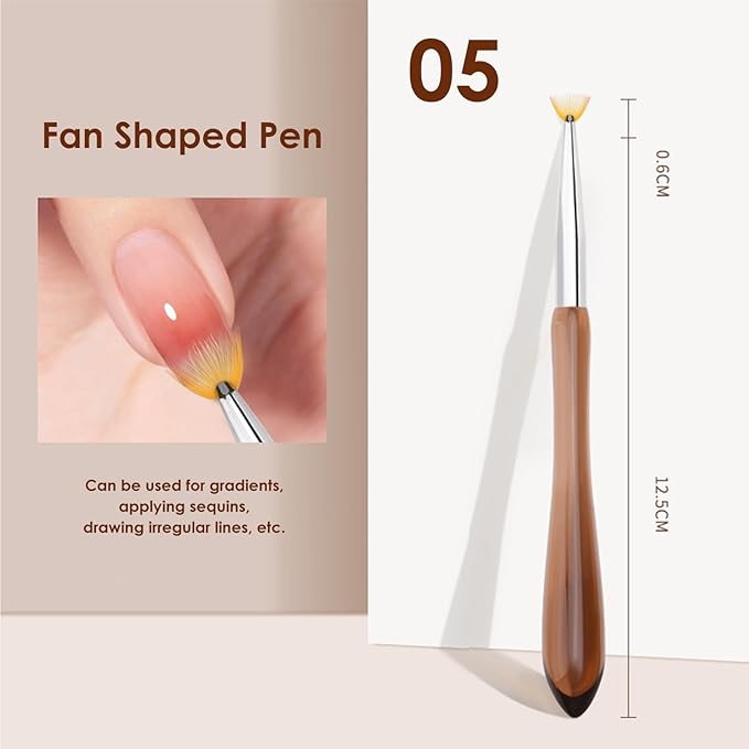 TipTrendz Nail Art Brushes Fan Shaped Pen, Gradient Brush, Nail Drawing Pen For Home DIY Salon Use, 05