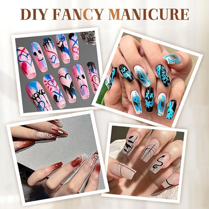 Drkicsy 12 Colors Nail Art Pens Set, DIY Nail Art Markers for Adults, 0.5mm Fine Tip Nail Polish Pens for Graffiti Dotting Drawing Painting Point Liner (3 Sets)