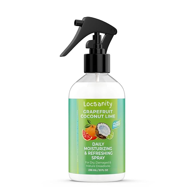 Loc Moisturizing Spray - Locsanity Grapefruit Coconut Lime Daily Hydrating Mist for Locs Dreads & Braids - Rosewater Scalp Moisturizer - 8 fl oz