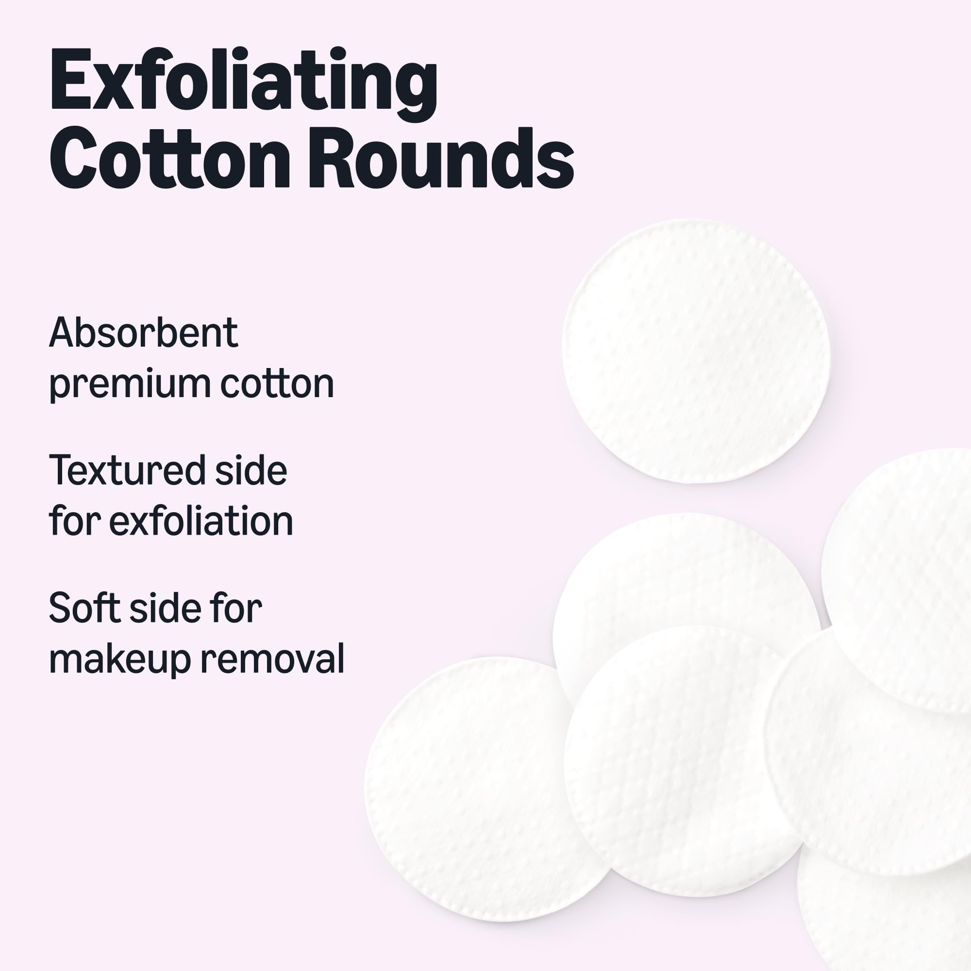 Amazon Essentials Exfoliating Cotton Round, 600 Count (6 Packs of 100) (Previously Amazon Basics)