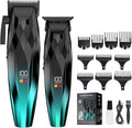 WAIKIL Hair Clipper and Trimmer Set for Men, Rechargeable Cordless Barber Kit with LED Display, Professional Grooming Tools for Hair and Beard，Green
