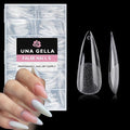 UNA GELLA Stiletto Gel Nail Tips Long: Full Cover 312pcs Half Matte Stiletto Gel Tips Press On Nails for Faster Gelly Nail Extension, Clear False Fake Acrylic Nails 12 Sizes for Her