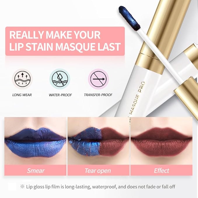 FERLYHR Lip Liner - Peel Off Lip Stain | Long Lasting Matte Lip Tattoo | Transfer Proof, Hydrating Formula with Hyaluronic Acid & Vitamin E | Vegan & Cruelty-Free | for All Skin Types(2+9#, 2PCS)