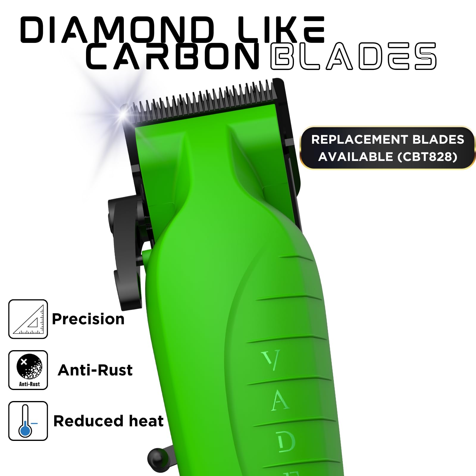 Supreme Trimmer Vader Clipper with DLC Taper Blade STC5098 | 210 Min Run Time 7500 RPM Hair Trimmer | Professional Brushless Motor Barber Clipper | Acid