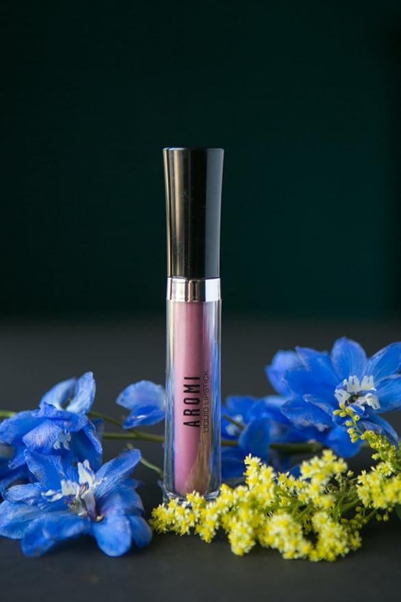 Aromi Mauve Matte Liquid Lipstick | Rosy Pink Purple Lip Color with Blue Undertones (Miss Mauve)