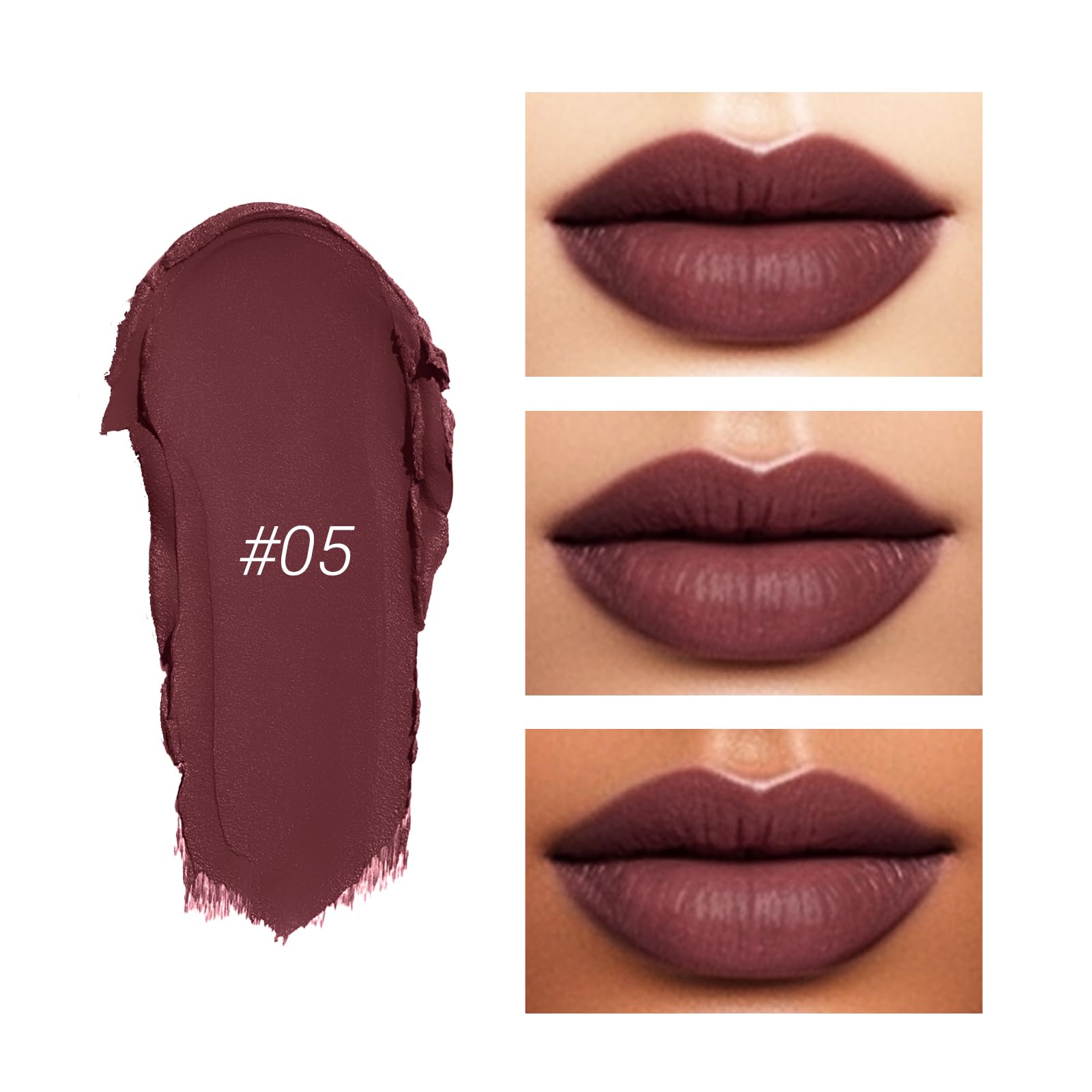 Erinde Matte Lipstick Crayon for Women, Berry Red Wine 24 Hour Lipstick Lip Liner Pencil, Neutral Lip Stick Long Lasting Waterproof, Vegan & Cruelty-Free, 05