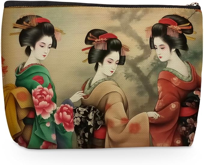 Wenboco Japanese style Woman Makeup Bag, Large Capacity Travel Makeup Case Cosmetic Bags for Women, Portable Pouch Purse Travel Essentials Toiletries Accessories, Christmas Birthday Gifts for Women