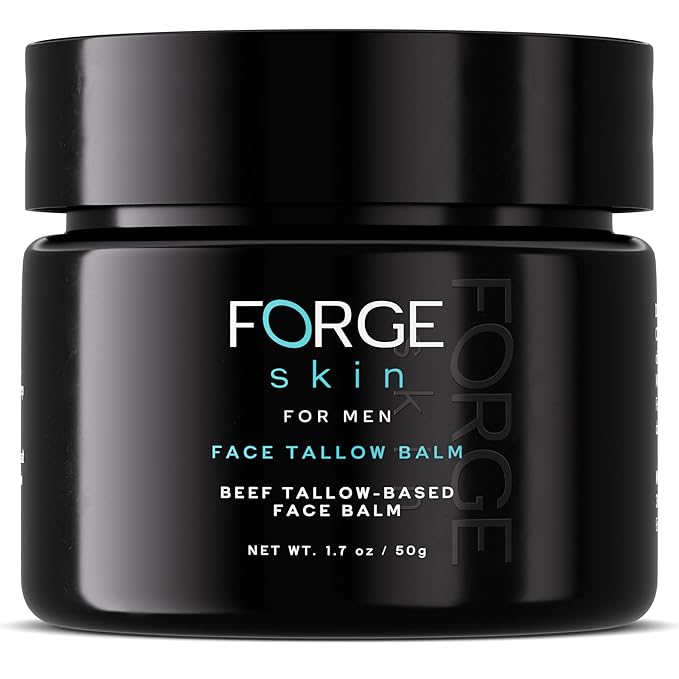 Forge Skin Face Moisturizer for Men Wrinkle Defense Beef Tallow Balm, 1.7oz
