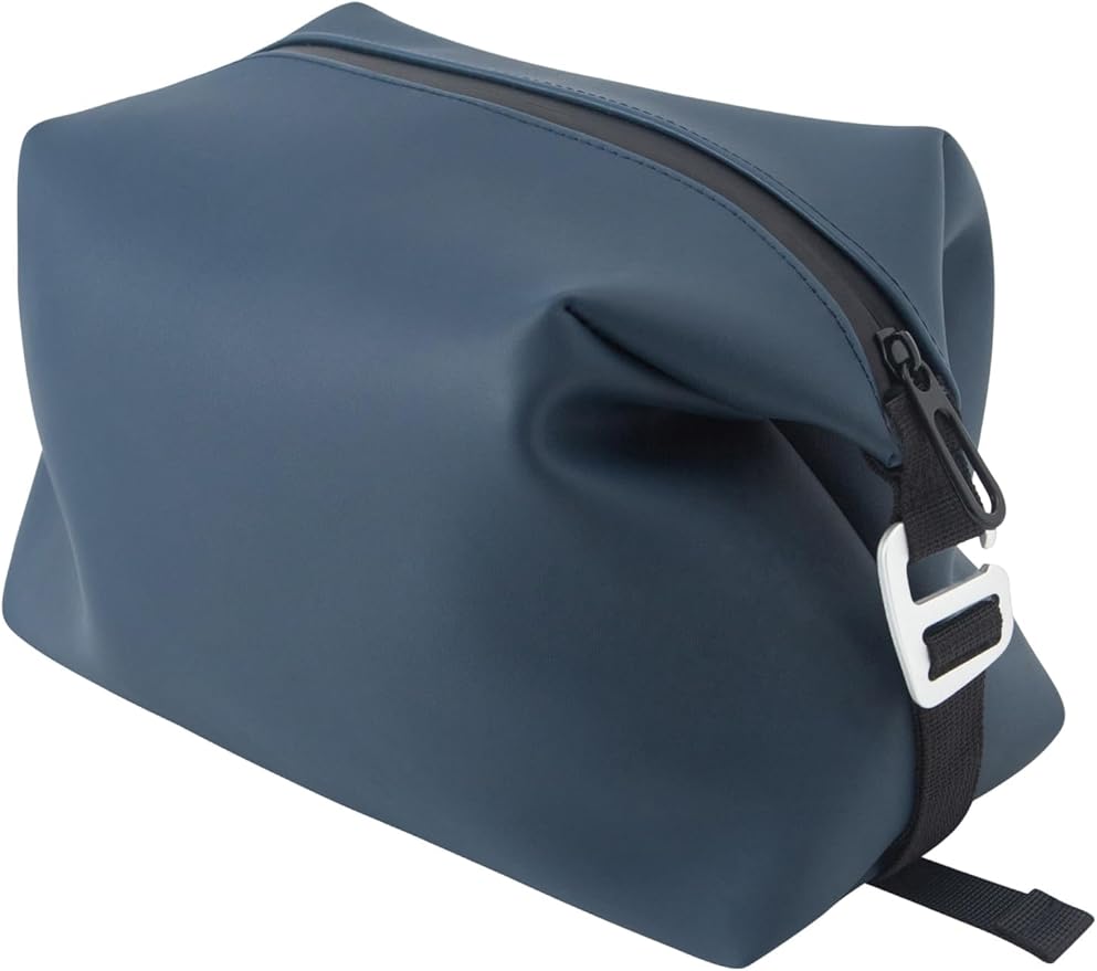 Onbagway 6"x 11" 6L Large Silicone Toiletry Bag,Waterproof Leakproof Foldable Travel Organizer,Dopp Kit Alternative for Men & Women,Navy Bule