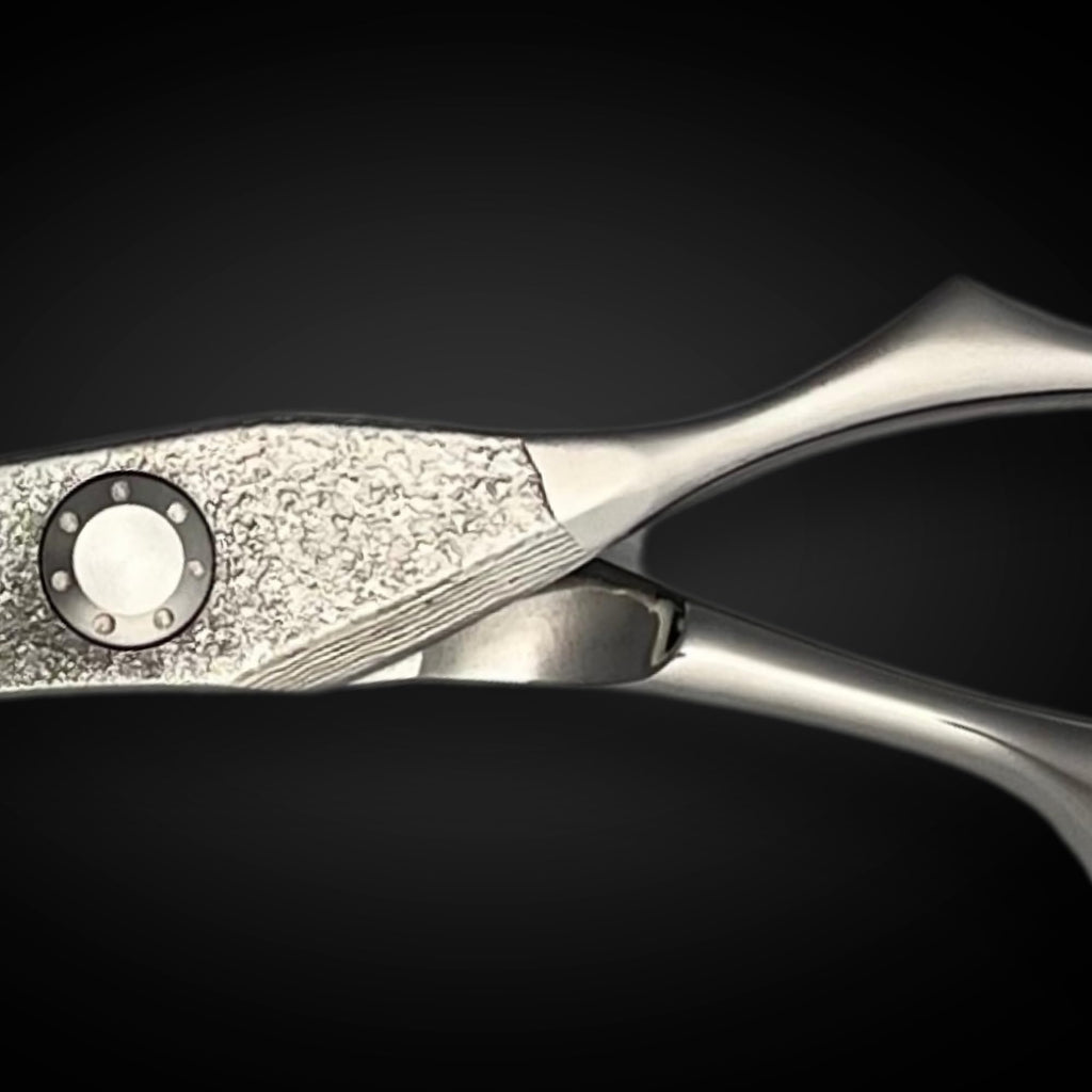 Hair Cutting Shears/Scissors Crafted from Japanese Damascus Steel - Sharp, Durable, Long-Lasting - Designed for Professional Barbers and Hairdressers (6.0 Inch Saki Dotanuki)