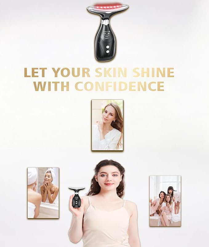 BILIXUN 7 in 1 Face Massager Tool with Red Light Therapy