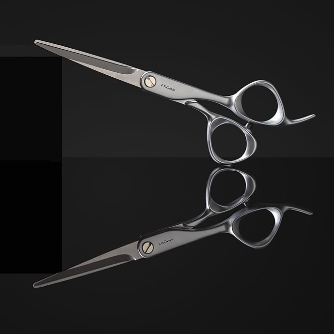 Fromm Transform 5.75" Hair Cutting Shears for Wet & Dry Hair, Matte Silver Japanese Steel Scissors with Beveled Blade for Experienced, & Professional Stylists, Cosmetology & Salon Supplies