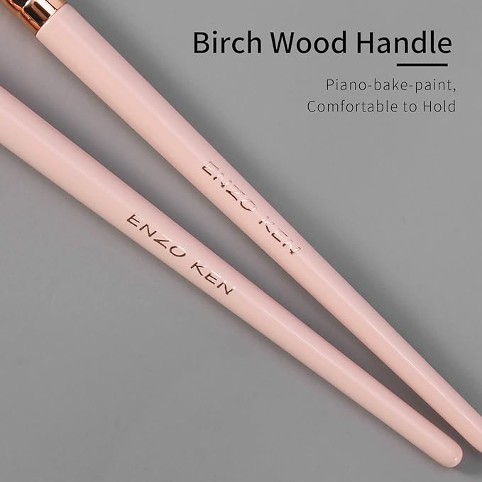 ENZO KEN Natural Goat Hair Eyeshadow Brush, Large Blending Eye Shadow Brush, Eye Shadow Blending Brushes, Small Nose Contour Brush, Single Natural Hair Makeup Brush, Smudge Brushes