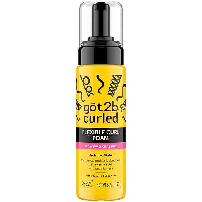 got2b Curled Flexible Curl Foam, Curl Mousse for Wavy & Curly Hair