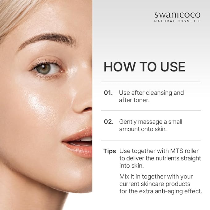 SWANICOCO Premium 20,000ppm PDRN Serum Ampoule, 99.9% Pure Salmon DNA, 2% Concentration, Anti-Aging, Firming, Plumping, Beach Vacation Essentials, Korean Beauty 30ml 1Fl Oz