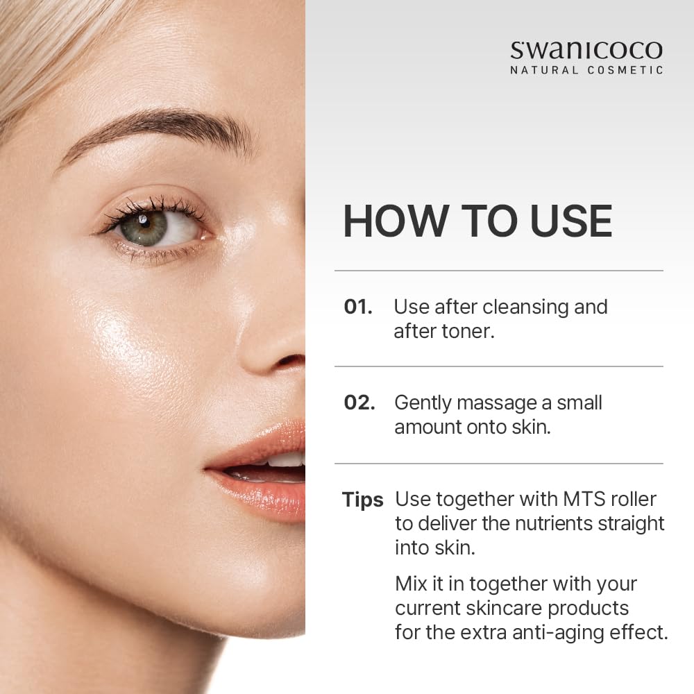 SWANICOCO Premium 20,000ppm PDRN Serum Ampoule, 99.9% Pure Salmon DNA, 2% Concentration, Anti-Aging, Firming, Plumping, Beach Vacation Essentials, Korean Beauty 30ml 1Fl Oz
