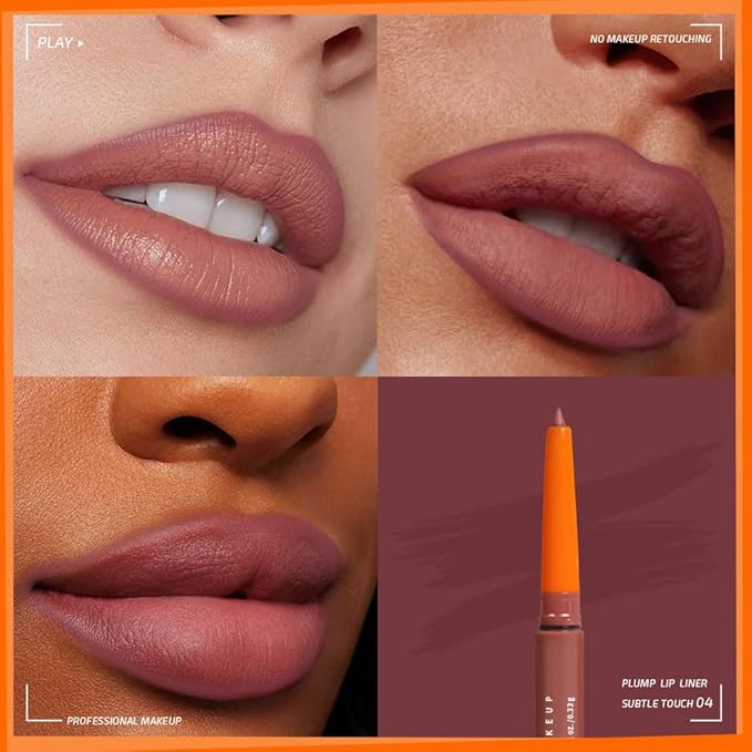 KXmzeG Matte Lip Liner Pencil for Shaping Lips, Retractable Creamy Brown Crayon LipLiner Pencil, Long Lasting Waterproof Lipstick Lip Liner Makeup, Vegan Beauty 04#