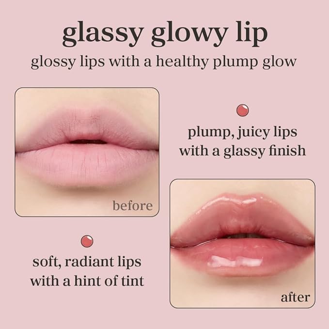 NOONI Korean Lip Oil - Appleginseng - Plumping & Hydrating Tinted Lip Gloss