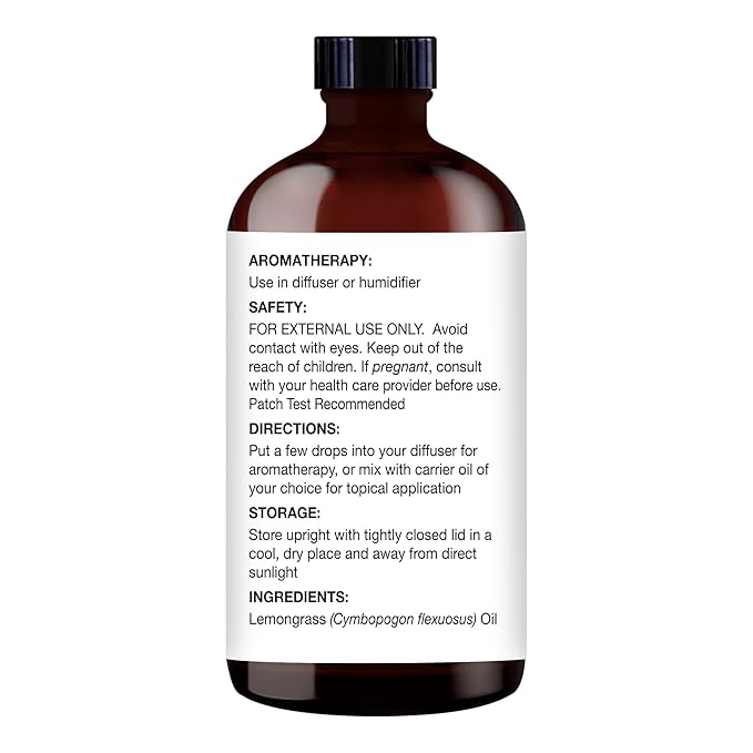 Majestic Pure Lemongrass Essential Oil with Glass Dropper - 3.4 Fl Oz - 100% Pure and Natural Lemongrass Oil - Premium Grade Essential Oils for Diffuser, Aromatherapy, Soap and Candle Making