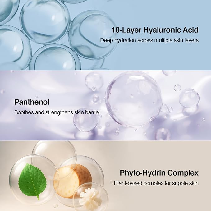 Essenherb Deep Core Hydra Ampoule – Phyto Mucin & 10-Type Hyaluronic Acid | Skin Repair & Moisture Locking Facial Serum | Korean Skincare (4.05 fl oz)